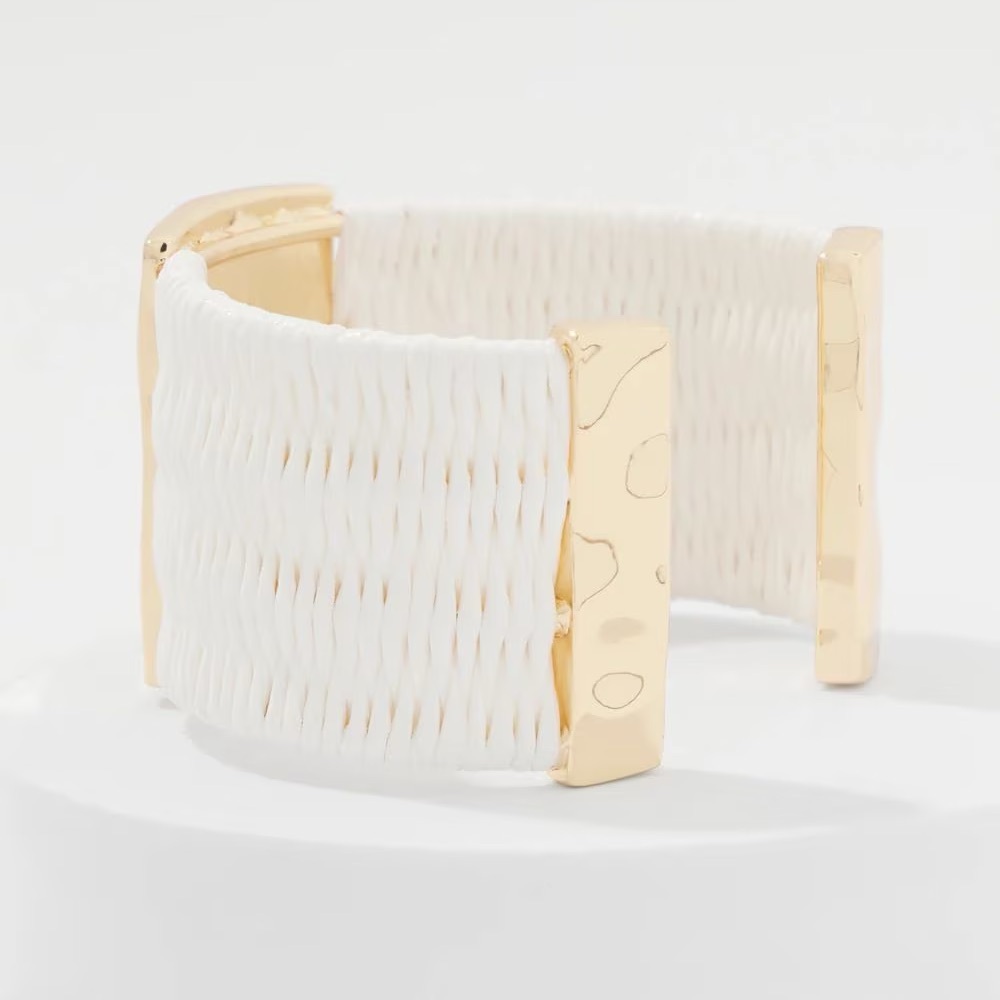 ✨ LOW START✨Ecru Raffia and Gold Cuff from WHBM - Picture 7 of 8